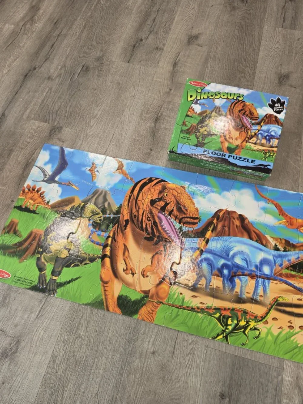 Melissa & Doug Dinosaurs Floor Puzzle 48 Jumbo Pieces Extra Large Bright Colors
